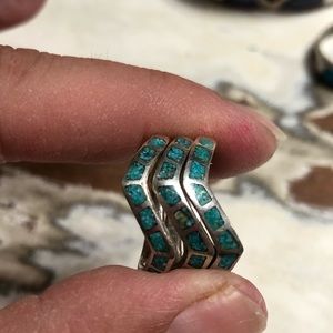 Sterling silver with turquoise stacking rings